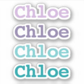 紫とティール(緑がかった色)のグラデーションの色の種類の子名 シール (正面)