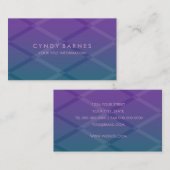 紫とティール（緑がかった色）のダイヤモンドパターン 名刺 (正面/裏面)