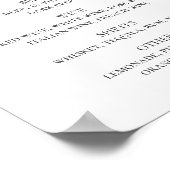 紫とティール(緑がかった色)のフローラ結婚のアルコール飲料バー ポスター (角)