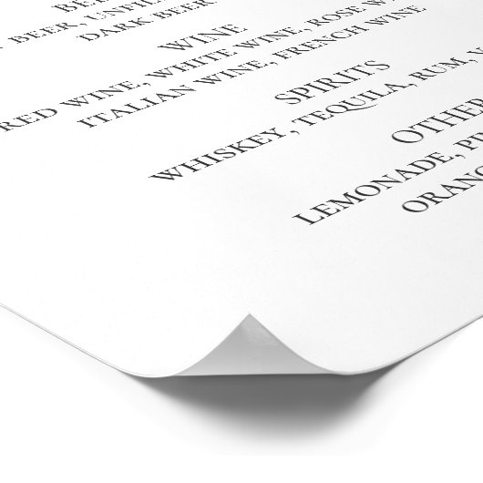 紫とティール(緑がかった色)のフローラ結婚のアルコール飲料バー ポスター (角)