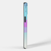 紫とティール(緑がかった色)のユニコーンと滴下フェイクグリッター Case-Mate iPhoneケース (裏面 / 右)