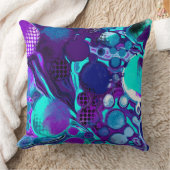 紫とティール（緑がかった色）の抽象芸術デジタルポー絵画ト クッション (ブランケット)