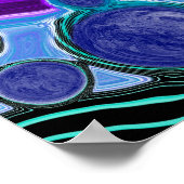 紫とティール(緑がかった色)の抽象芸術デジタルポー絵画ト ポスター (角)