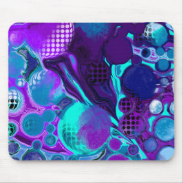 紫とティール（緑がかった色）の抽象芸術デジタルポー絵画ト マウスパッド
