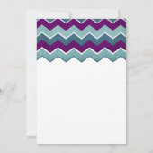 紫とティール（緑がかった色）ジグザグ結婚式招待状 招待状 (裏面)
