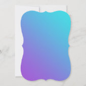 紫とティール(緑がかった色)ブルースワーズバルミツワー 招待状 (裏面)