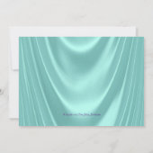 紫とティール(緑がかった色)ブルーベビーシャワー 招待状 (裏面)