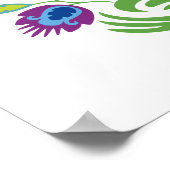 紫とティール(緑がかった色)ポスター ポスター (角)