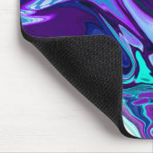 紫とティール(緑がかった色)抽象芸術デジタル流体アート マウスパッド (コーナー)