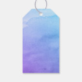 紫とティール（緑がかった色）水彩バルミツワー ギフトタグ (裏面)