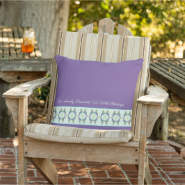 紫とティール（緑がかった色）青 アウトドアクッション