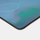 紫とティール（緑がかった色）鮮やかの水彩画アウトライン デスクマット (コーナー)