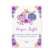 紫とネイビーブルーフローラカボチャ赤ちゃんシャワー