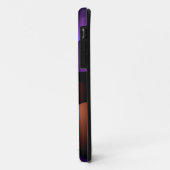 紫とバラの金ゴールド半円、名前モノグラム Case-Mate iPhoneケース (裏面/左)