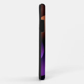 紫とバラの金ゴールド半円、名前モノグラム Case-Mate iPhoneケース (裏面/右)