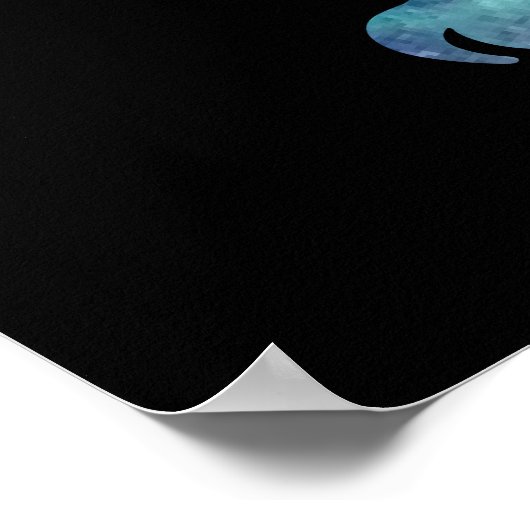 紫とパーソナライズされた青の魔法のユニコーン ポスター (角)