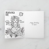 紫とピンクのエスニックマーメイドハッピーバースデーカード カード (内部)