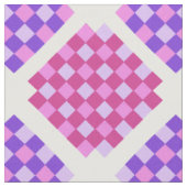 紫とピンクのキルトブロック ファブリック (クローズアップ)