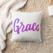 紫とピンクのグラデーションのデザインの猶予 クッション (ブランケット)