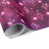 紫とピンクのグラデーショングリッター天柄 ラッピングペーパー (ロールコーナー)