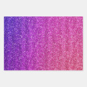 紫とピンクのグラデーショングリッター  ラッピングペーパーシート (正面2)