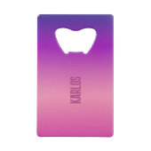 紫とピンクのグラデーション背景 クレジットカード栓抜き (正面)