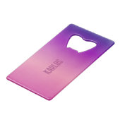 紫とピンクのグラデーション背景 クレジットカード栓抜き (正面アングル)