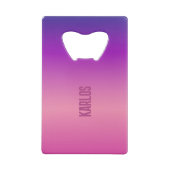 紫とピンクのグラデーション背景 クレジットカード栓抜き (裏面)