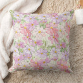 紫とピンクのコスモスの花マザーズデイ枕 クッション (ブランケット)