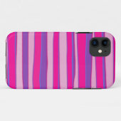 紫とピンクのシームレストライプームグラフィック Case-Mate iPhoneケース (裏面(横))