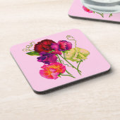 紫とピンクのスイートピー コースター (左側)