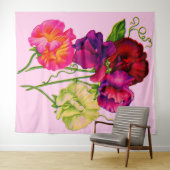 紫とピンクのスイートピー タペストリー (インサイチュ(横))