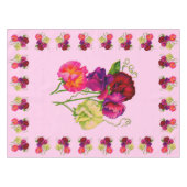 紫とピンクのスイートピー テーブルクロス (正面(横))