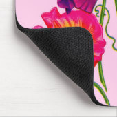 紫とピンクのスイートピー マウスパッド (コーナー)