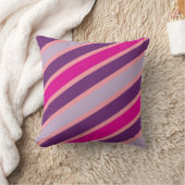 紫とピンクのストライプモデレン模様 クッション (ブランケット)