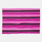 紫とピンクのストライプ キッチンタオル (横)