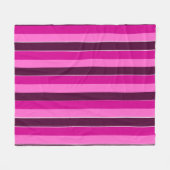 紫とピンクのストライプ フリースブランケット (正面(横))