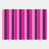 紫とピンクのストライプ ラッピングペーパーシート (正面)