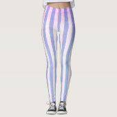 紫とピンクのストライプ レギンス (正面)
