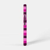 紫とピンクのストライプ SAMSUNG GALAXYケース (右側面)