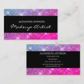 紫とピンクのスパエレガントークアップアーティスト 名刺 (正面/裏面)