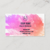 紫とピンクのスプラッシュあなたの名前とタイトル， ZEA 名刺 (正面)