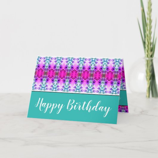 紫とピンクのターコイズ カード (正面)