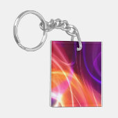紫とピンクのダイナミック波 キーホルダー (正面左)
