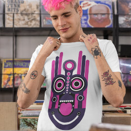 紫とピンクのティキマスク Tシャツ