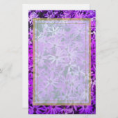 紫とピンクのデイジー 便箋 (正面/裏面)