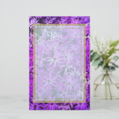 紫とピンクのデイジー 便箋 (スタンド正面)