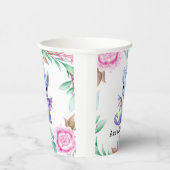 紫とピンクのドラゴン牡丹ガールベビーシャワー 紙コップ (右)