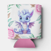 紫とピンクのドラゴン牡丹ガールベビーシャワー 缶クーラー (裏面)