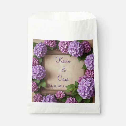 紫とピンクのハイドランジア フェイバーバッグ (正面)